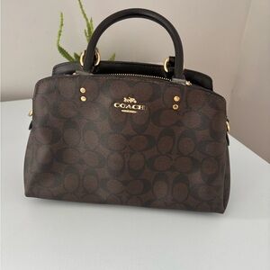 Coach Brown Satchel with Signature Monogram